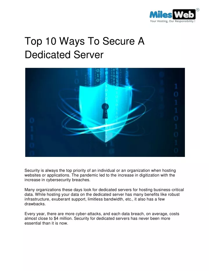 top 10 ways to secure a dedicated server