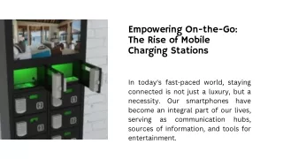 Empowering On-the-Go The Rise of Mobile Charging Stations