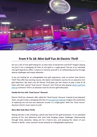 From 9 To 18: Mini Golf Fun At Electric Thrill