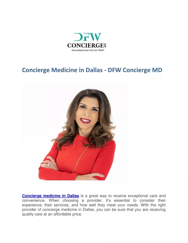 concierge medicine in dallas dfw concierge md