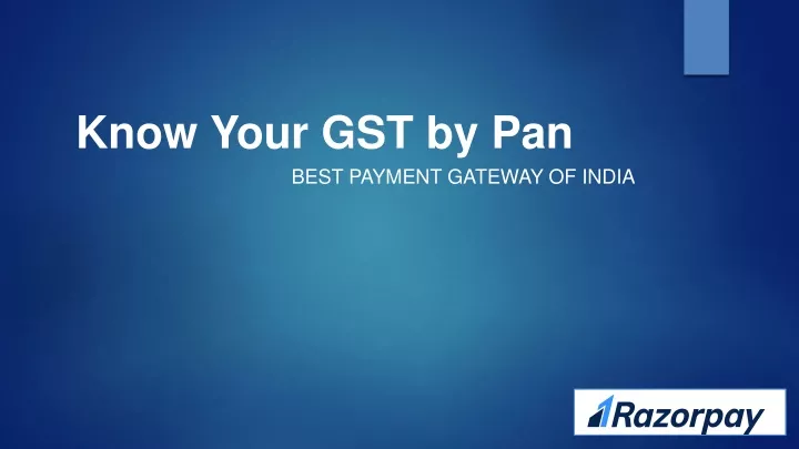 know your gst by pan