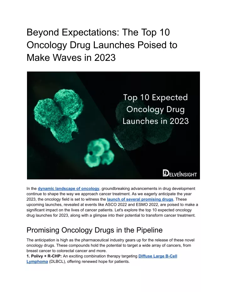 beyond expectations the top 10 oncology drug