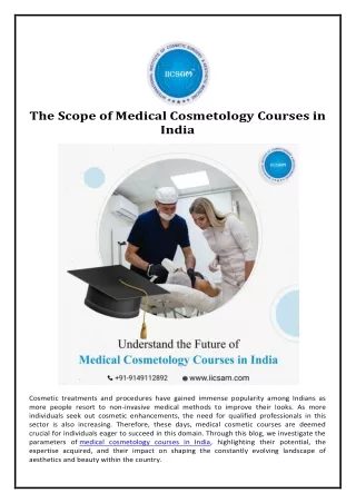The Scope of Medical Cosmetology Courses in India
