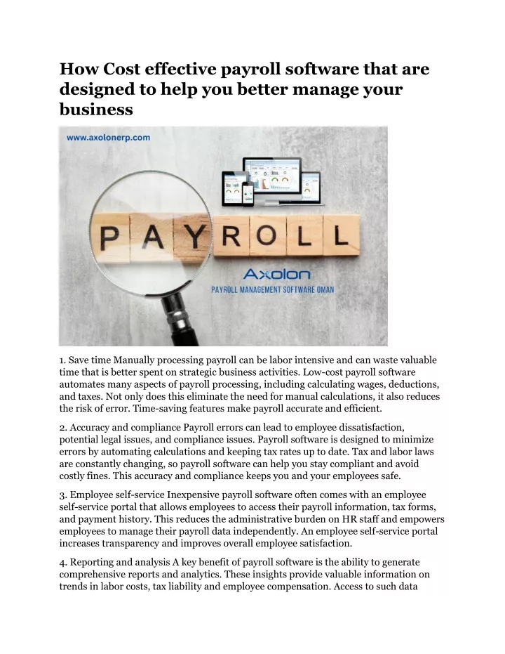 how cost effective payroll software that