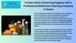 bathroom cleaning company in Dubai | Powerwave Tcs