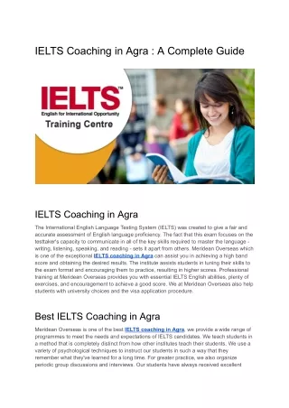 IELTS Coaching in Agra