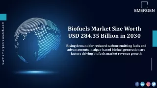 Biofuels Market Industry Analysis, Outlook, Insights, Share and Forecasts Report 2030