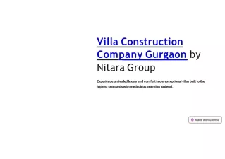 villas construction company Gurgaon