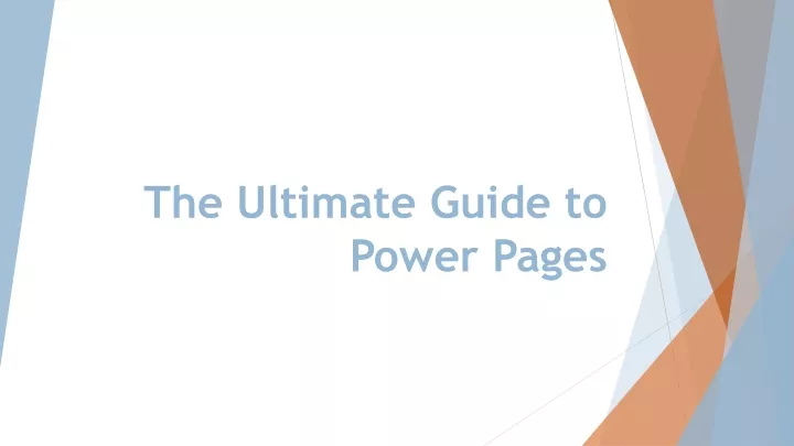 the ultimate guide to power pages