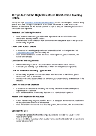10 tips to find the right salesforce