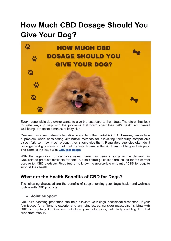 how much cbd dosage should you give your dog