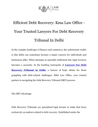 Lawyers For Debt Recovery Tribunal in Delhi Call-9870270979