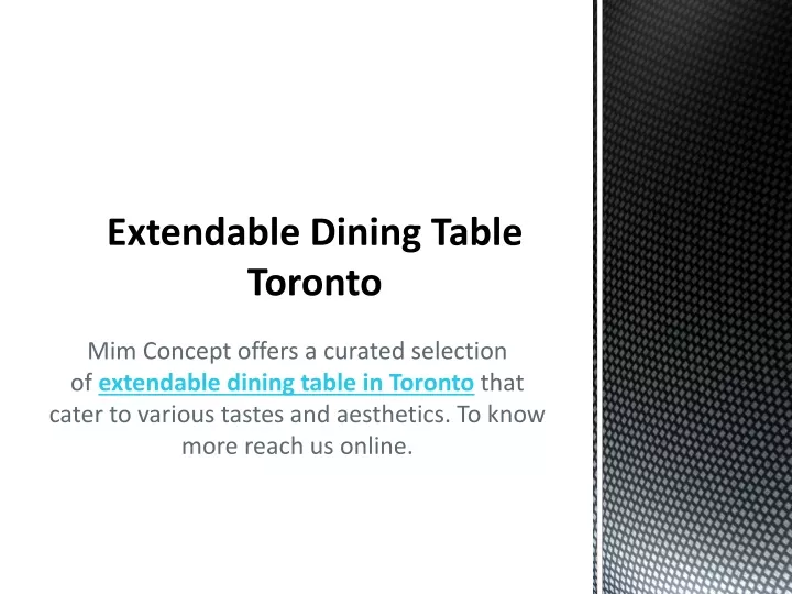 extendable dining table toronto