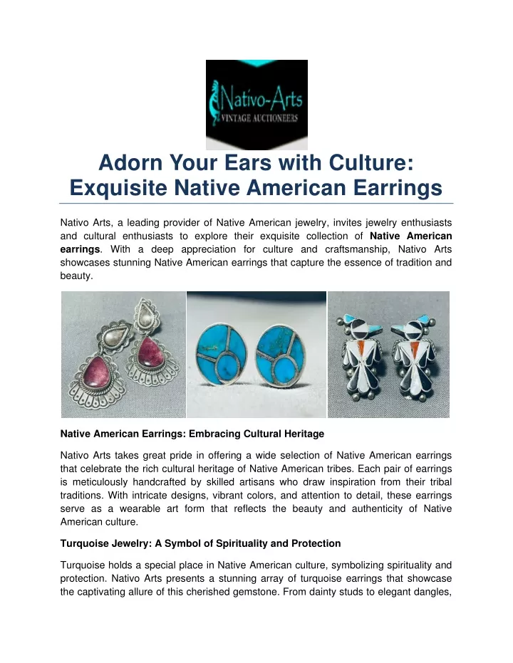 adorn your ears with culture exquisite native