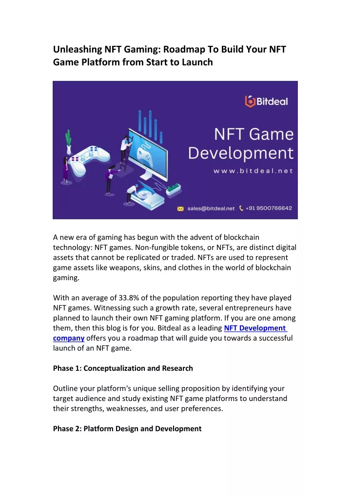 unleashing nft gaming roadmap to build your