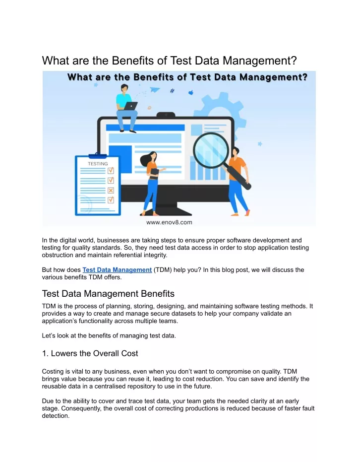 what are the benefits of test data management