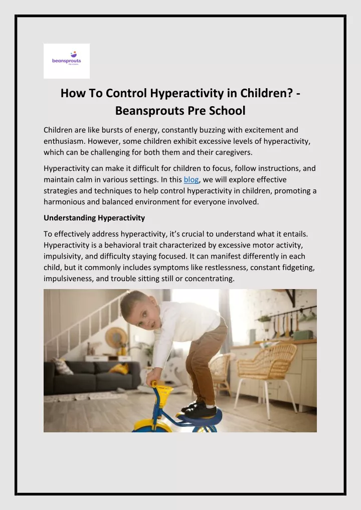 how to control hyperactivity in children