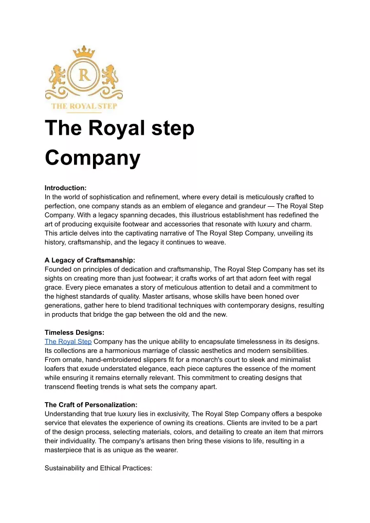 the royal step company