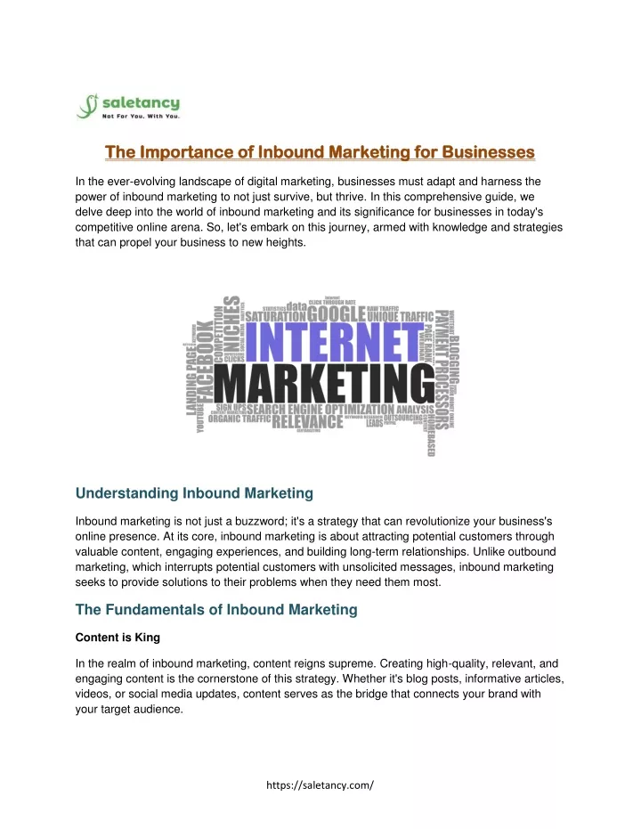 the importance of inbound marketing