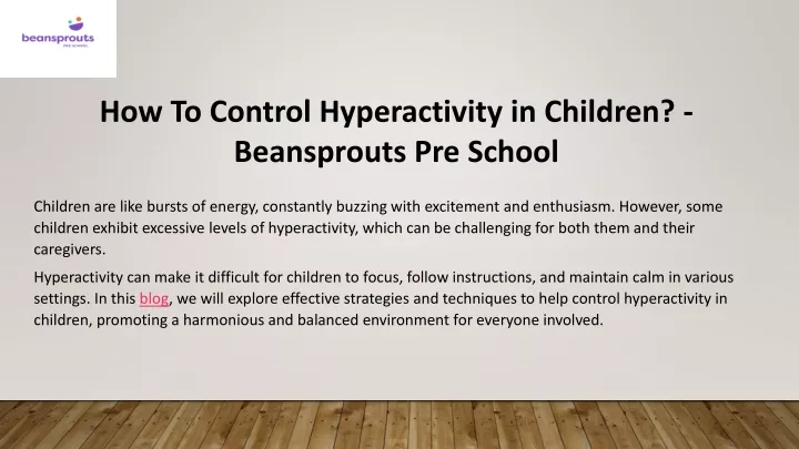 how to control hyperactivity in children