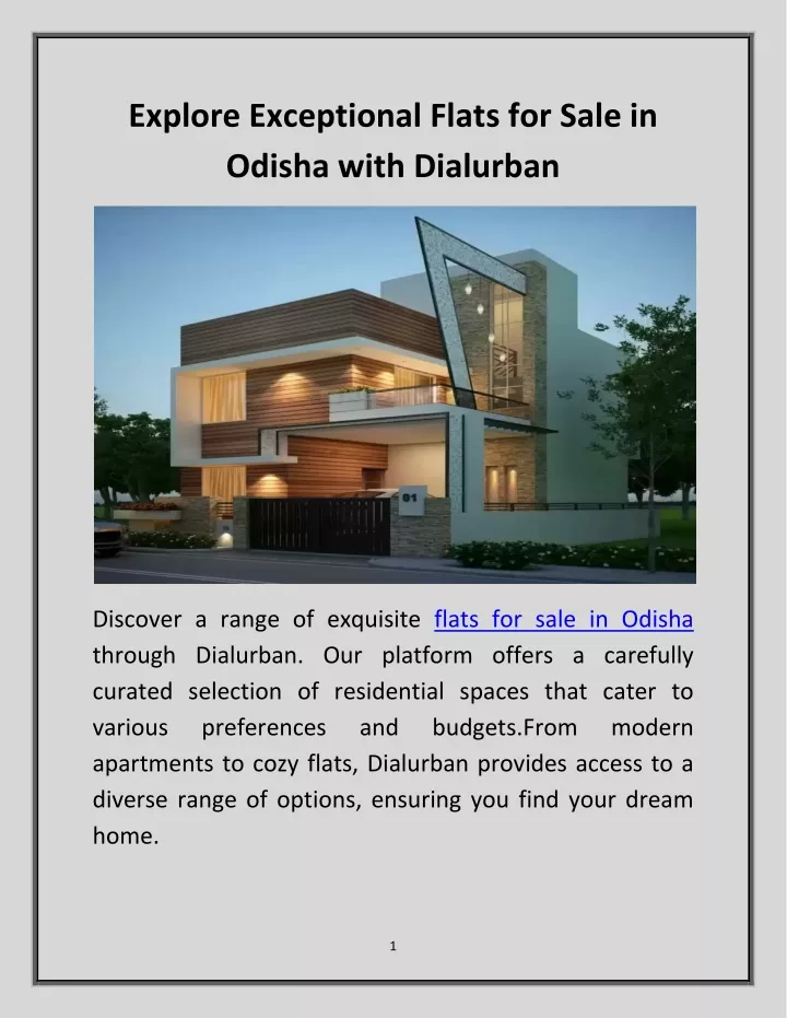 explore exceptional flats for sale in odisha with