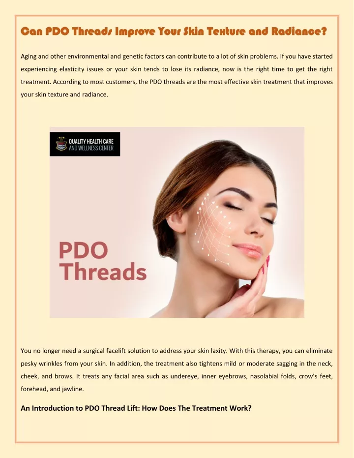 can pdo can pdo t threads improve your skin