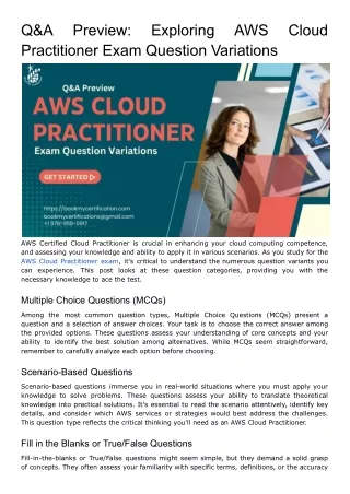 Exploring AWS Cloud Practitioner Exam Question Variations