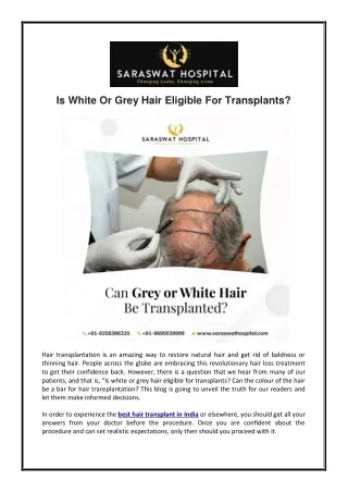 Is White or Grey Hair Eligible for Transplants?