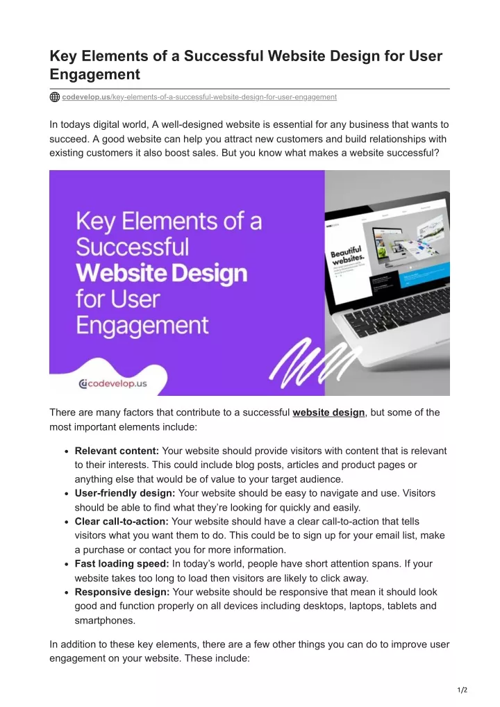 key elements of a successful website design