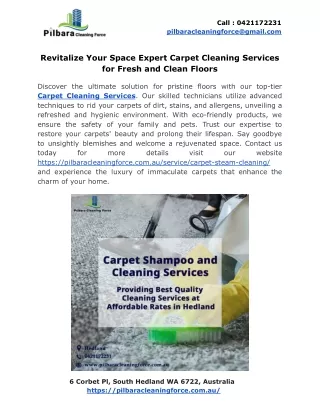 Revitalize Your Space Expert Carpet Cleaning Services for Fresh and Clean Floors