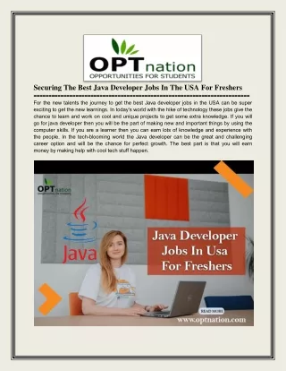 Securing the Best Java Developer Jobs in the USA for Freshers