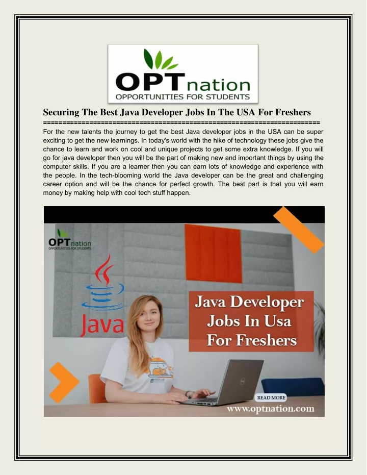 securing the best java developer jobs