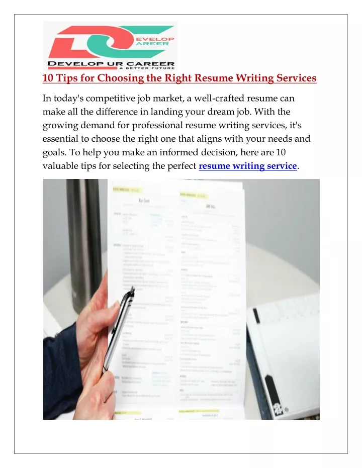 10 tips for choosing the right resume writing
