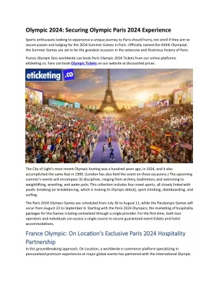 olympic 2024 securing olympic paris 2024
