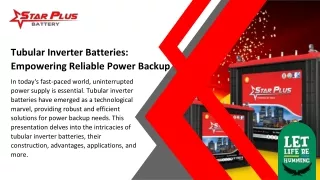 The Best Tubular Inverter Batteries in Nigeria - Star Plus Battery
