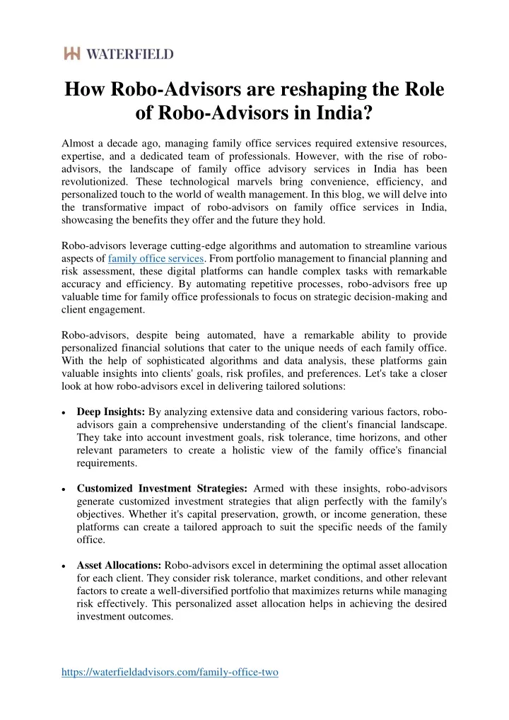 how robo advisors are reshaping the role of robo