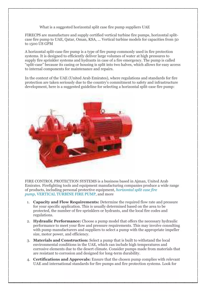 what is a suggested horizontal split case fire