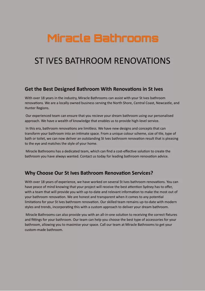 st ives bathroom renovations