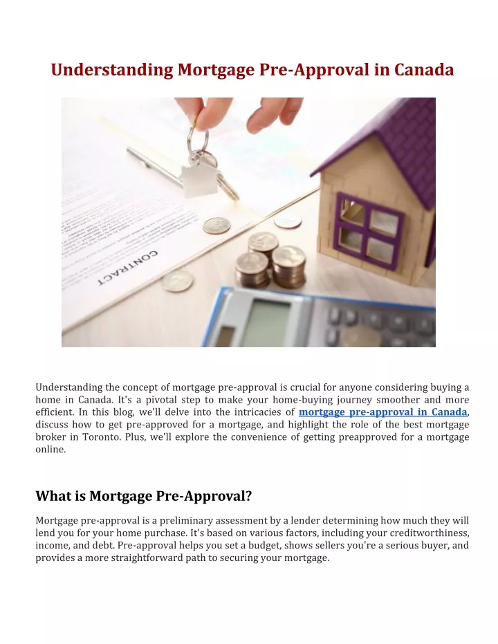 understanding mortgage pre approval in canada