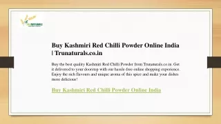 Buy Kashmiri Red Chilli Powder Online India  Trunaturals.co.in