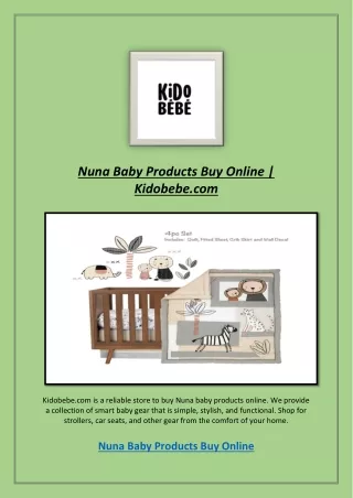 Nuna Baby Products Buy Online | Kidobebe.com