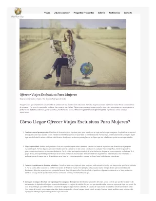 Viajes exclusivos | Viajes para mujeres