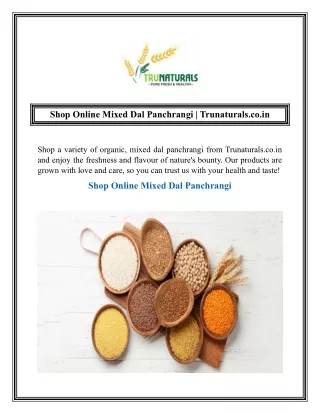 Shop Online Mixed Dal Panchrangi  Trunaturals.co.in