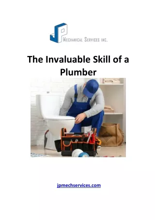 The Invaluable Skill of a Plumber