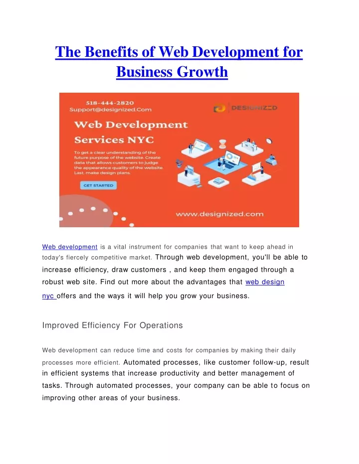 the benefits of web development for business growth