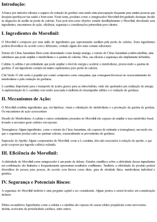 Morofinil: Uma Visão Holística sobre teu Exercício pra redução de peso