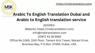 Arabic to English Translation Services in Dubai