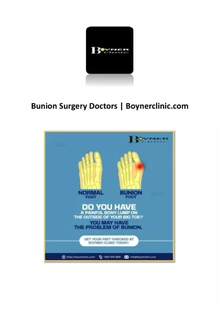 bunion surgery doctors boynerclinic com