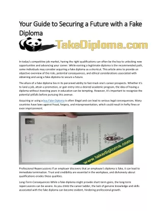 Your Guide to Securing a Future with a Fake Diploma
