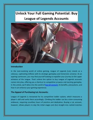 buy lol account